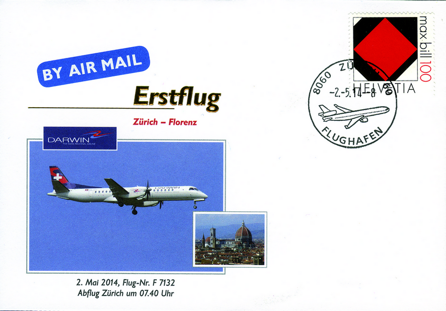 2014, Erstflug Darwin Air Zürich - Florenz