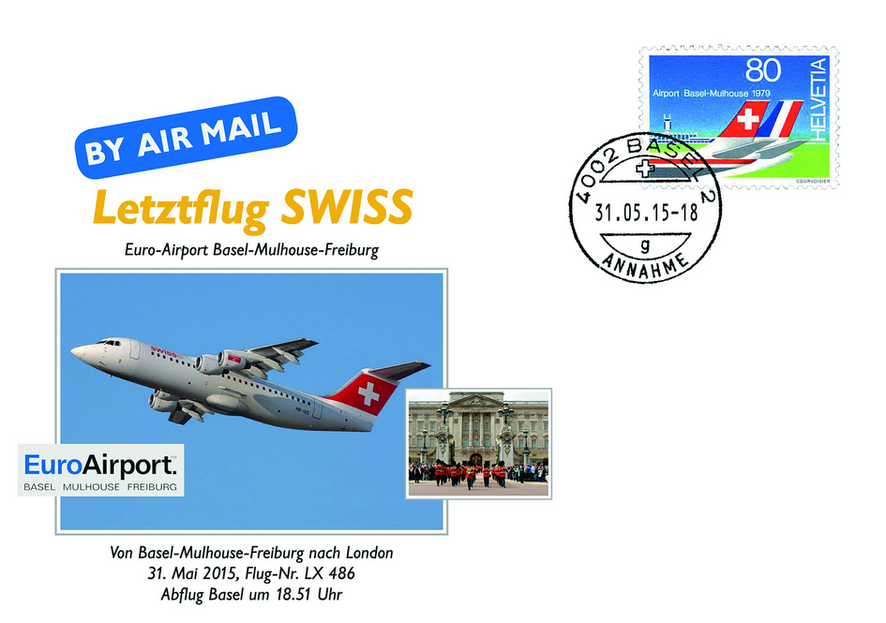 2015, Letztflug SWISS Basel-London