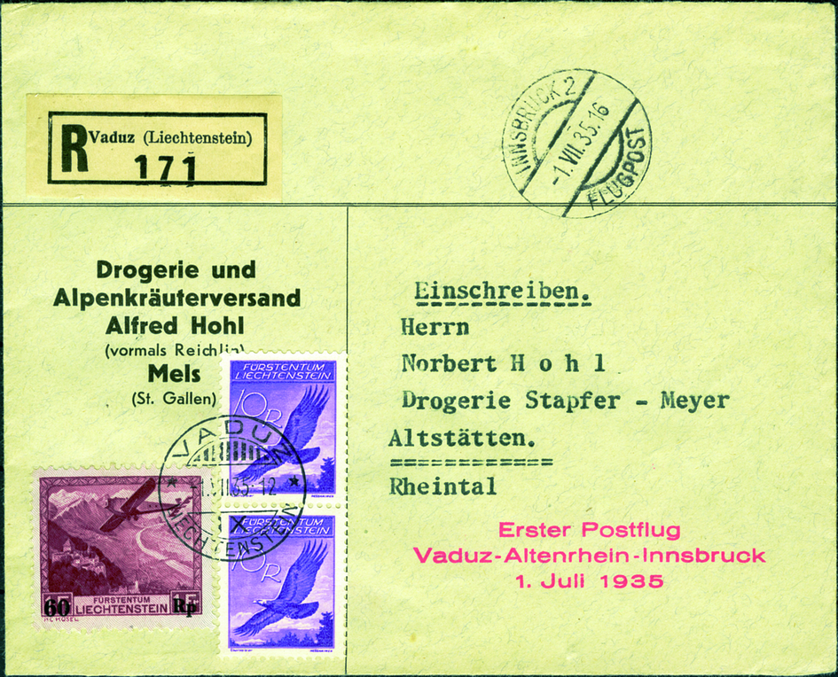 1935, Altenrhein-Innsbruck ab Liechtenstein