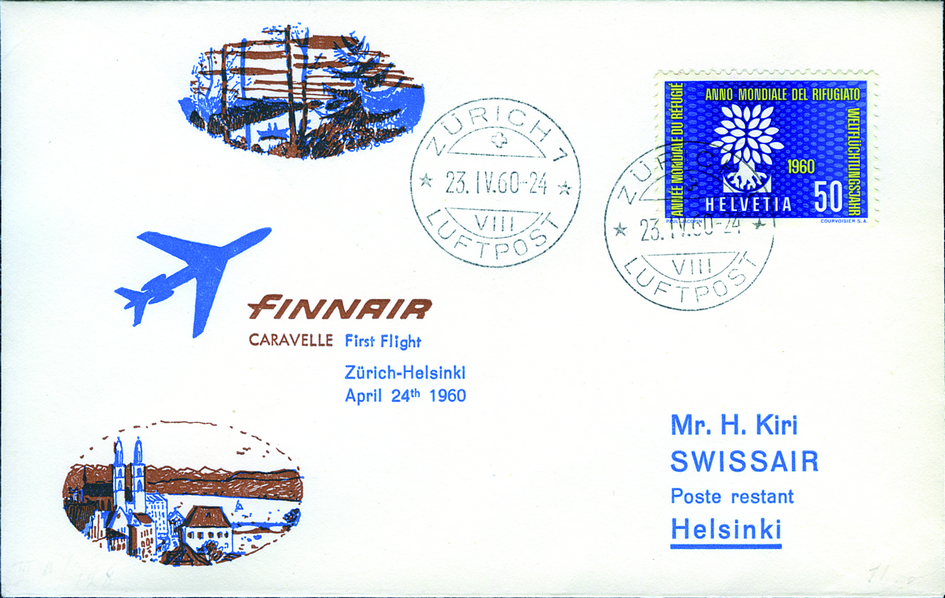 1960, FINNAIR, Zürich-Helsinki