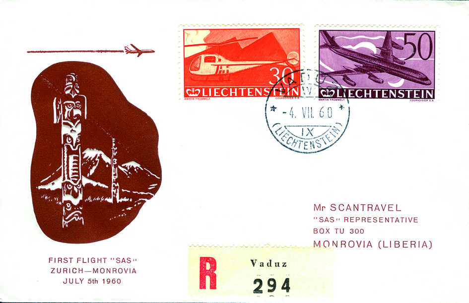 1960, Scandinavian Airline, Zürich-Monrovia