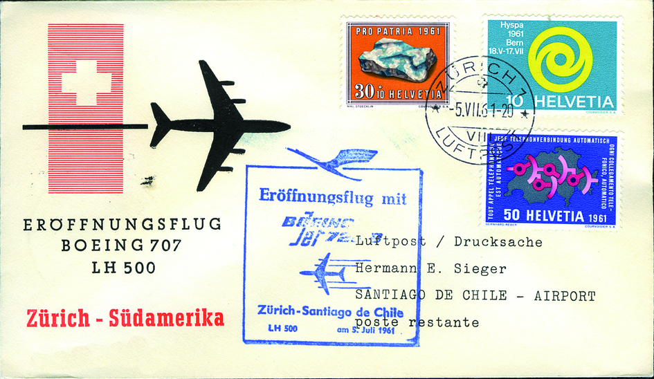 1961, Lufthansa, Zürich-Santiago de Chile