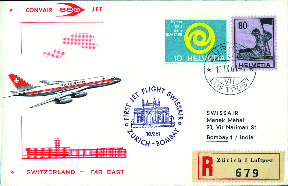 1961, SWISSAIR, Zürich-Bombay