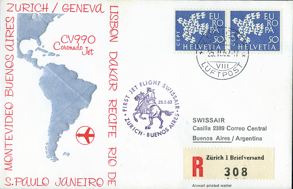 1962, SWISSAIR, Zürich-Buenos Aires