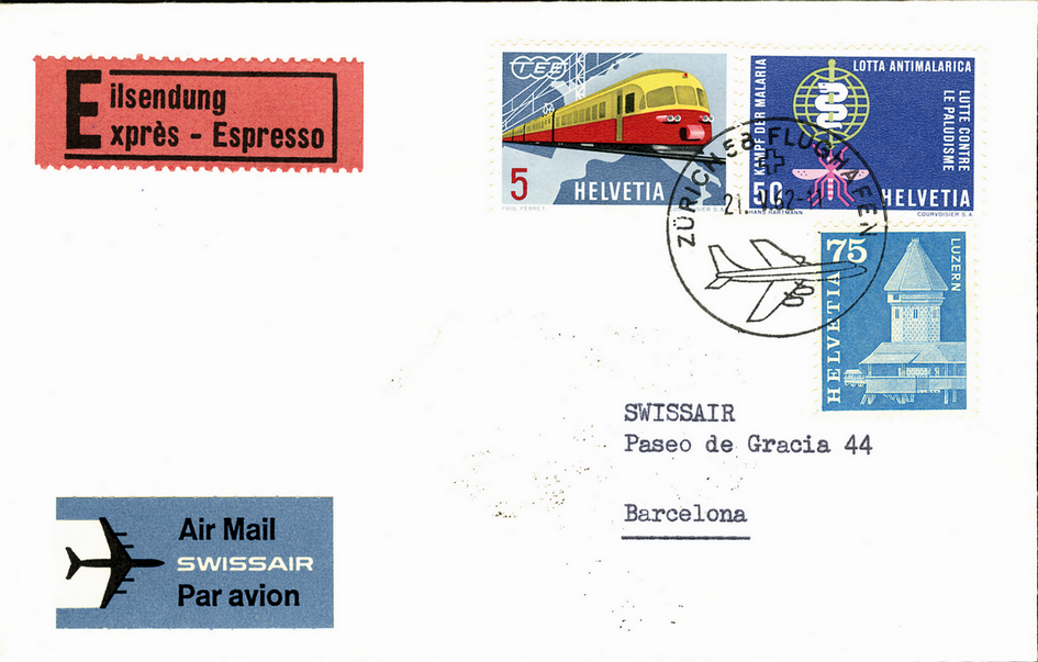 1962, SWISSAIR, Zürich-Barcelona