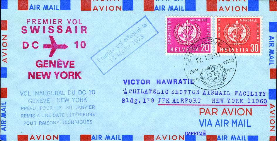 1973, SWISSAIR, Genf-New York