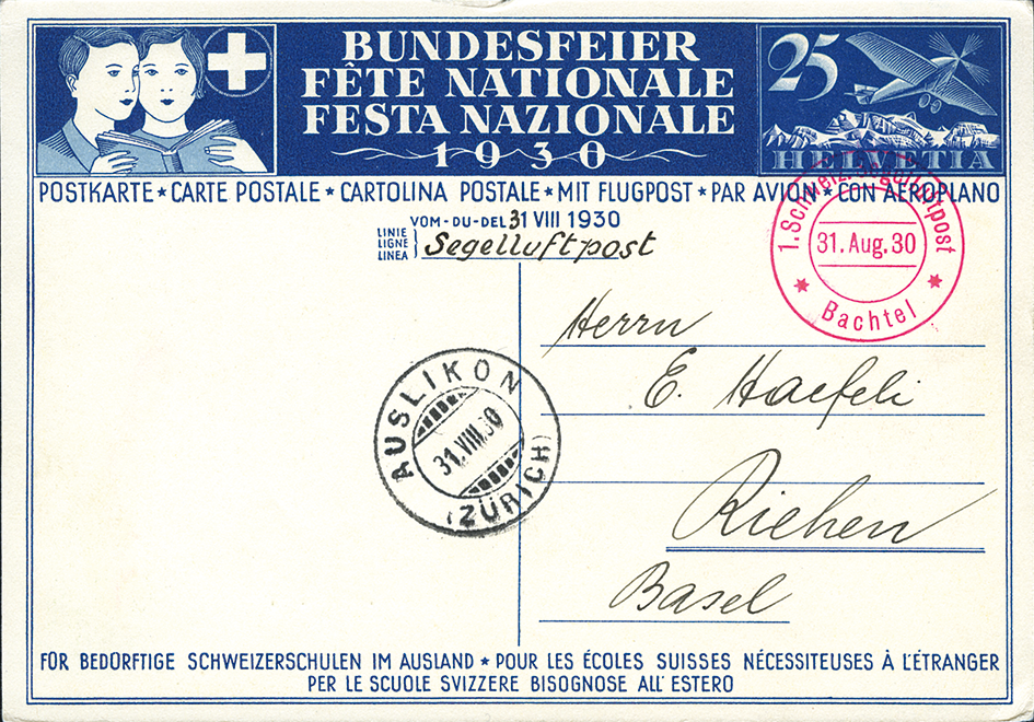 1930, Segelluftpost Bachtel