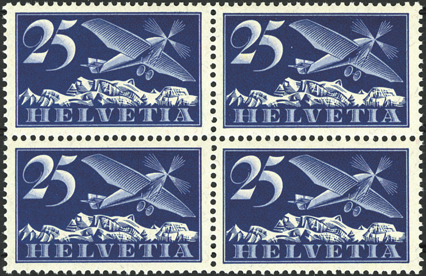25 Rp. Flugzeug, blau-graublau