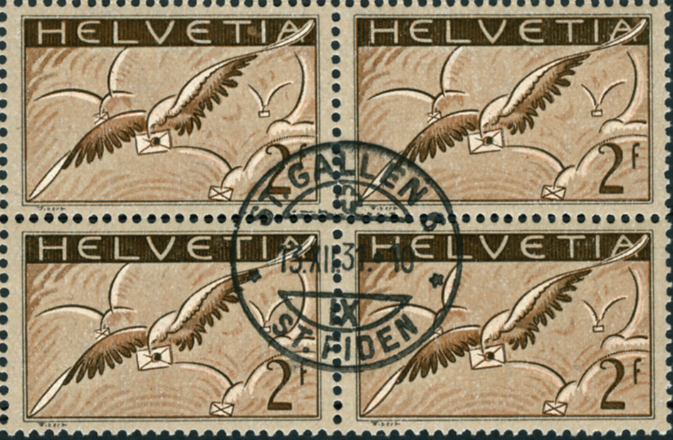 2 Fr. Taube, dunkelbraun-hellbraun