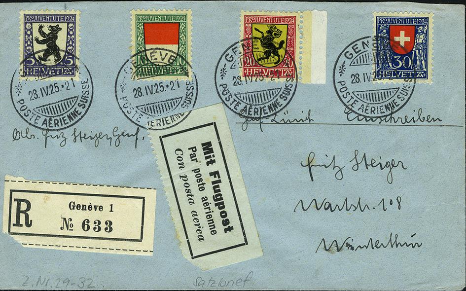 1924 Kantons- und Schweizer Wappen