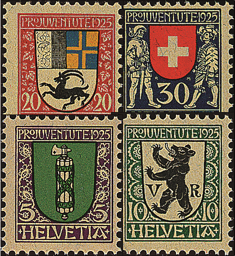 1925, Kantons- und Schweizer Wappen