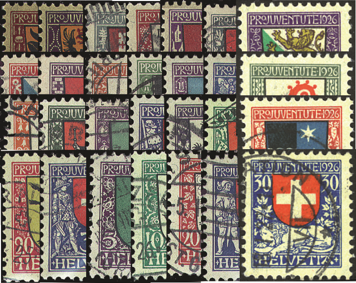 1918-1926, Kantons- und Schweizer Wappen