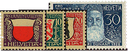1928, Städtewappen und Bildnis Henri Dunants