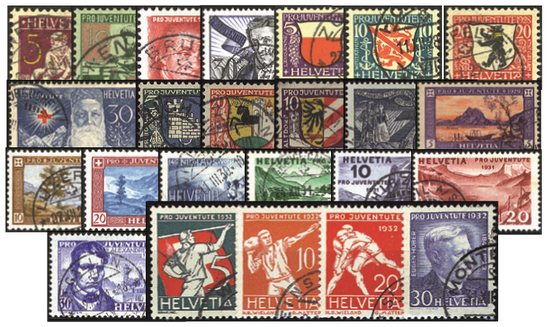 1927-1932, Pro Juventute Komplett-Kollektion