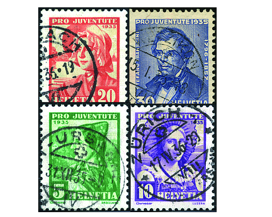 1935, Schweizer Frauentrachten und Bildnis Stefano Franscinis