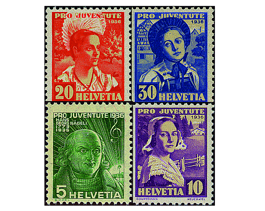 1936, Bildnis Hans Georg Nägelis und Schweizer Frauentrachten