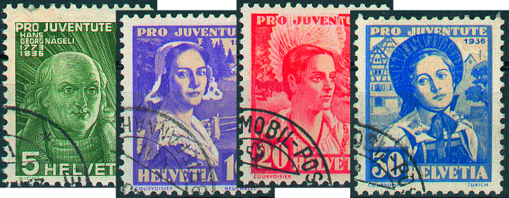 1936, Bildnis Hans Georg Nägelis und Schweizer Frauentrachten