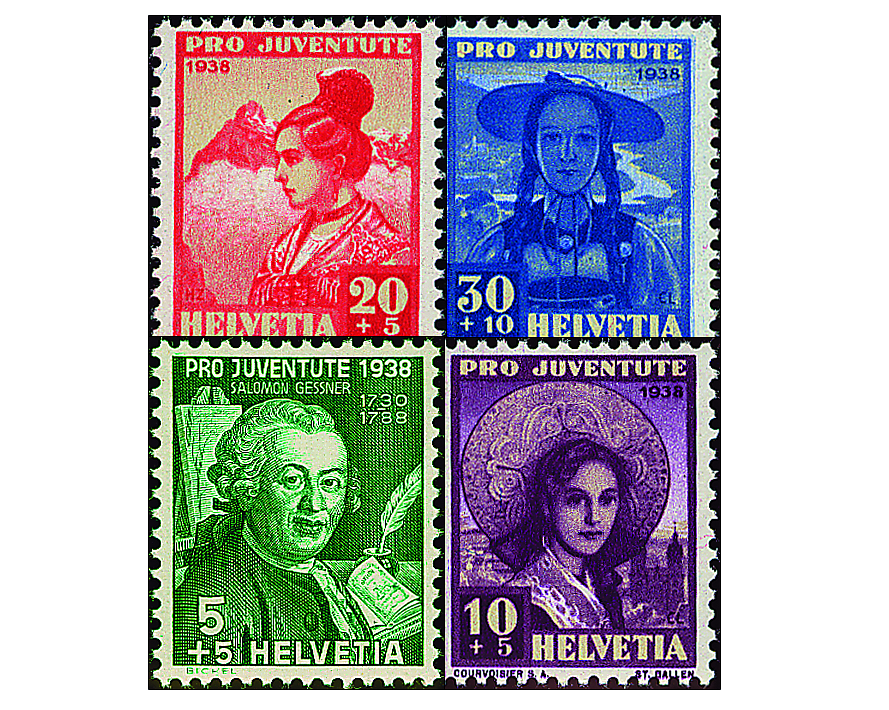 1938, Bildnis Salomon Gessners und Schweizer Frauentrachten