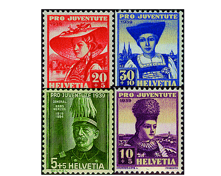 1939, Bildnis General Hans Herzogs und Schweizer Frauentrachten