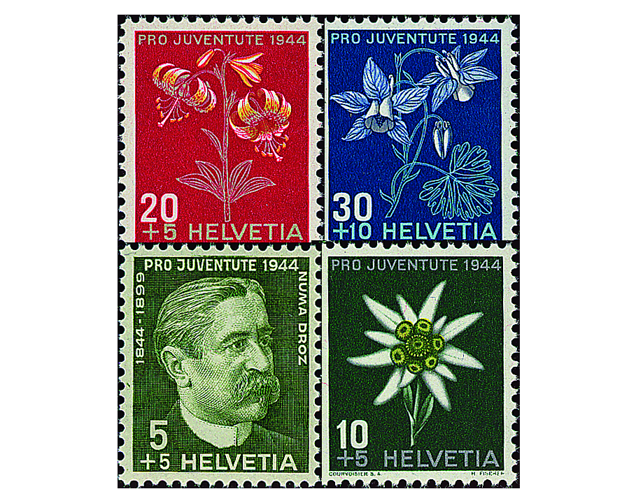 1944, Bildnis Numa Droz' und Alpenblumenbilder