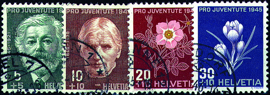 1945, Bildnisse Ludwig Forrers und Susanne Orellis und Alpenblumenbilder