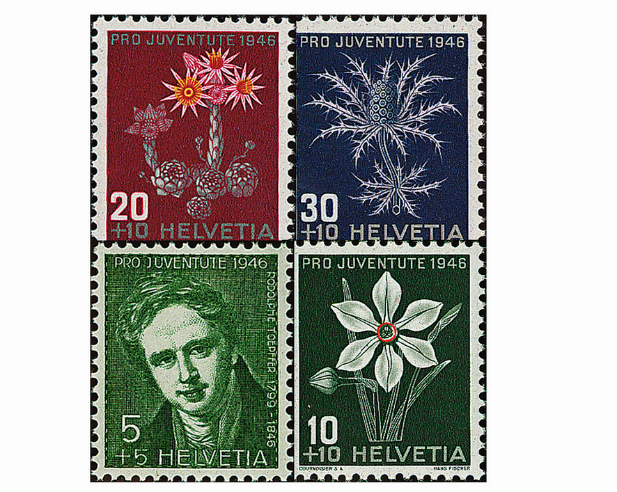 1946, Bildnis Rodolphe Toepffers und Alpenblumenbilder