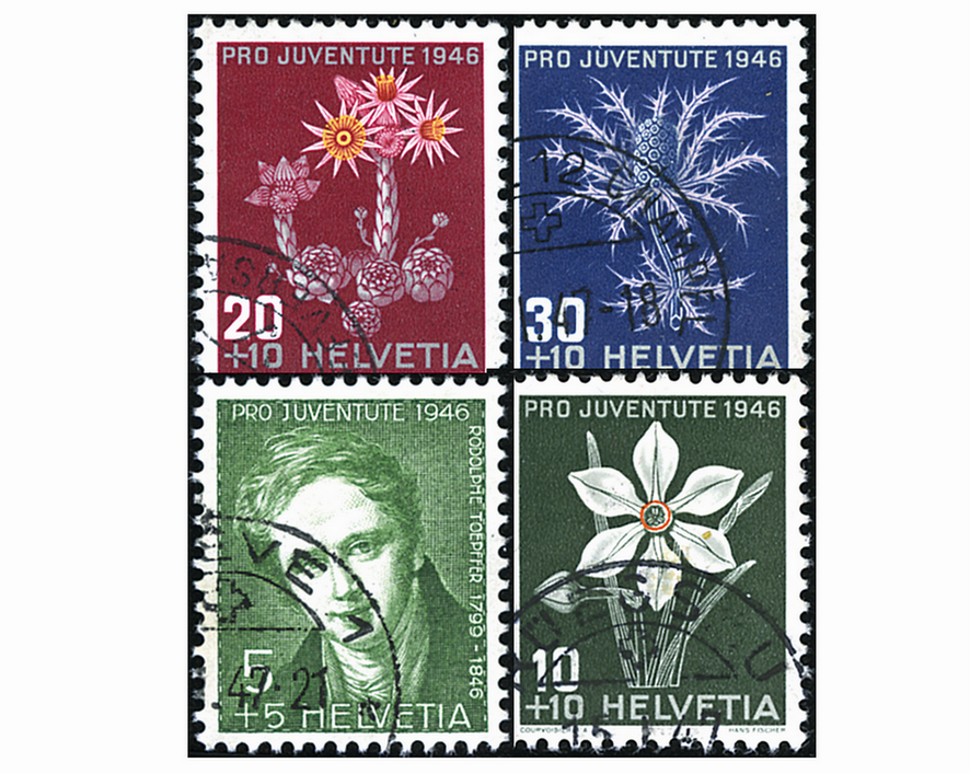 1946, Bildnis Rodolphe Toepffers und Alpenblumenbilder