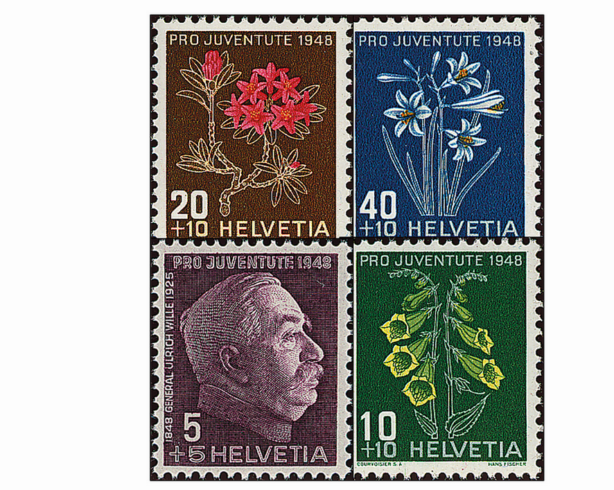 1948, Bildnis General Willes und Alpenblumenbilder