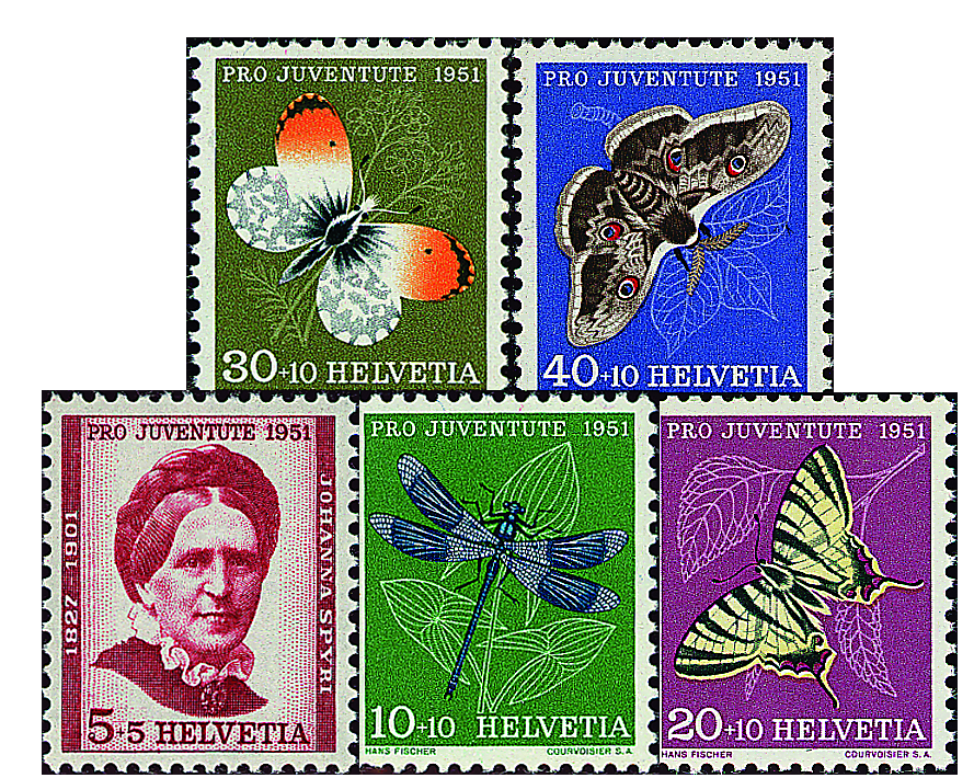 1951, Bildnis Johanna Spyris und Insektenbilder
