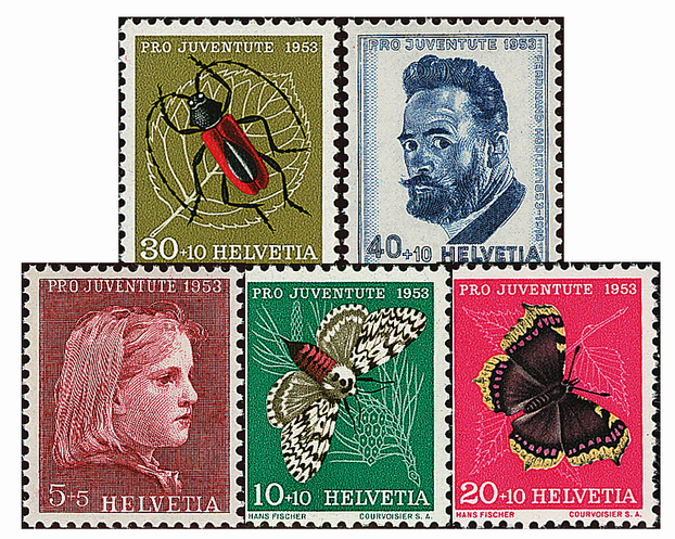 1953, Mädchenbildnis, Insektenbilder und Selbstbildnis Ferdinand Hodlers