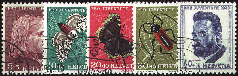 1953, Mädchenbildnis, Insektenbilder und Selbstbildnis Ferdinand Hodlers