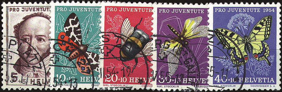 1954, Bildnis Jeremias Gotthelfs und Insektenbilder