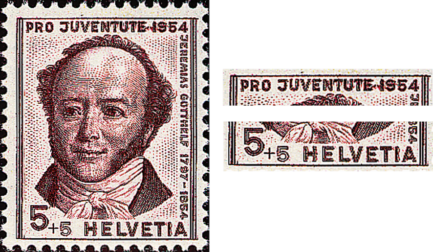 5+5 Rp. Jeremias Gotthelf, &quot;Doppelprägung&quot;