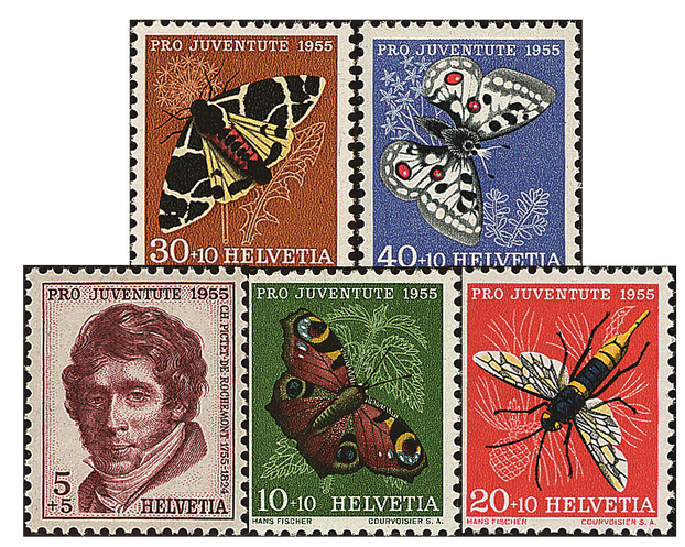 1955, Bildnis Charles Picet-de-Rochemonts und Insektenbilder