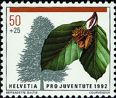 1992, Weihnachtsmarke, Waldbäume