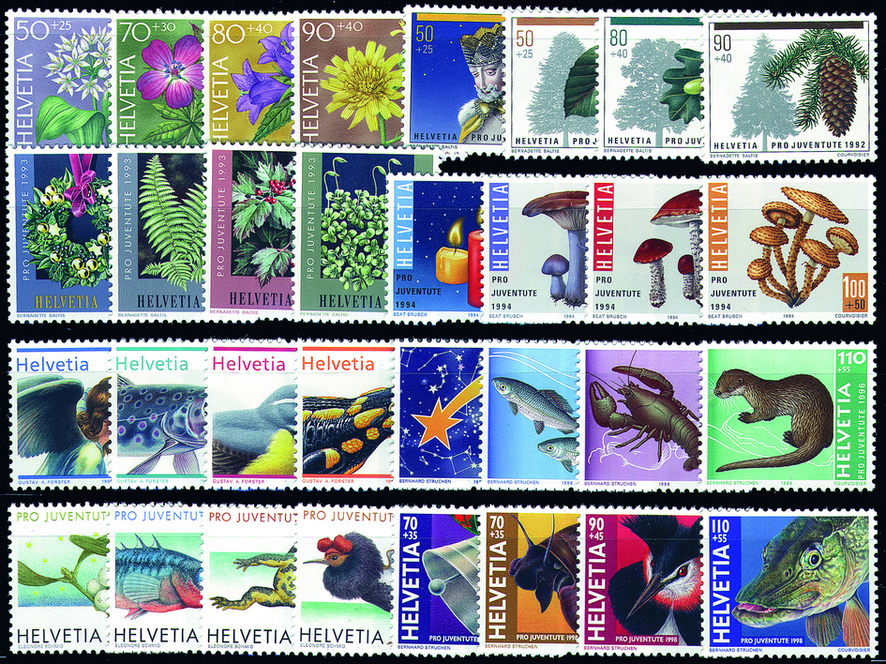 1991-1998, Pro Juventute Komplett-Kollektion