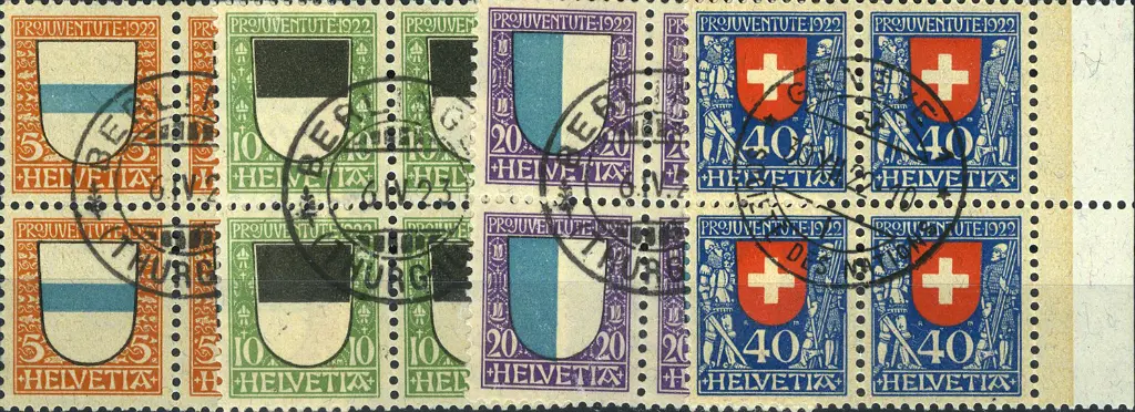 1922, Kantonswappen und Schweizer Wappen