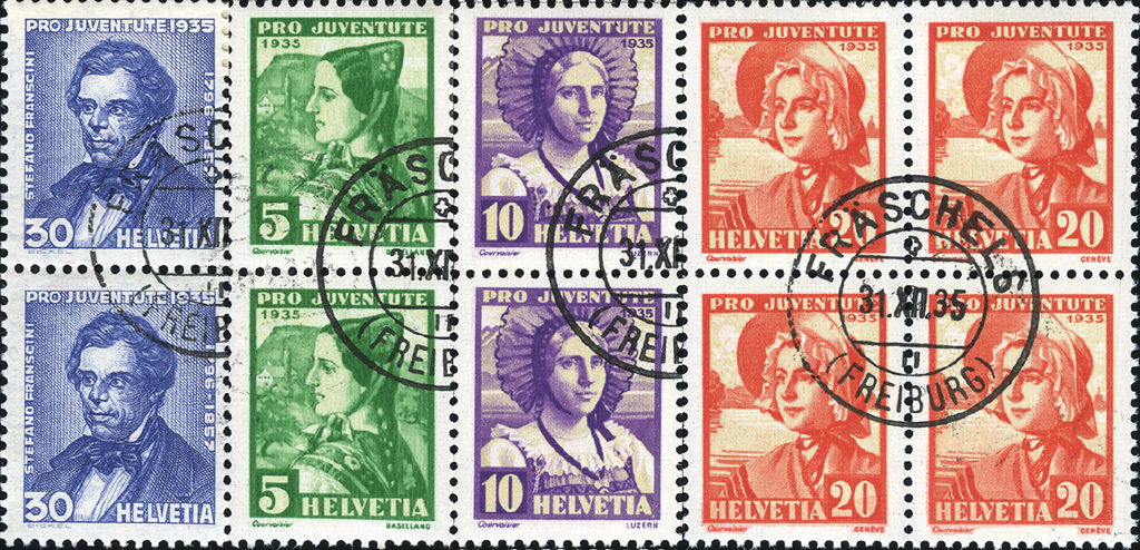 1935, Schweizer Frauentrachten und Bildnis Stefano Franscinis