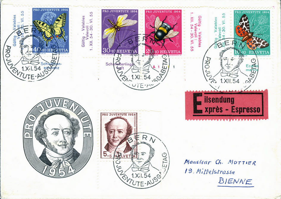 1954, Bildnis Jeremias Gotthelfs und Insektenbilder