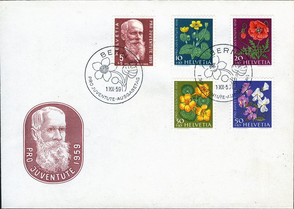 1959, Bildnis Karl Hiltys, Wiesen- und Gartenblumen
