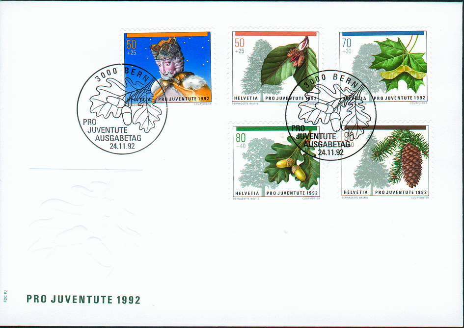 1992, Weihnachtsmarke, Waldbäume