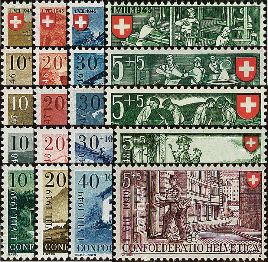1945-1949, Arbeit Schweizerhaus I-IV
