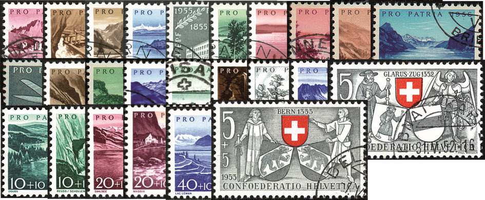 1952-1956, Pro Patria Komplett-Kollektion