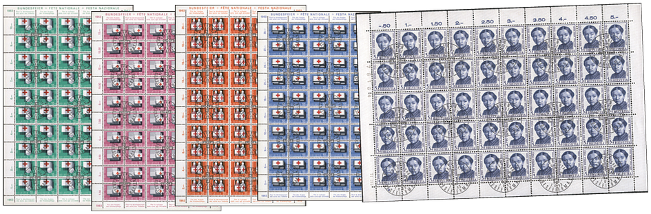 1963, Anna Heer, Symbole aus der Tätigkeit des Roten Kreuzes