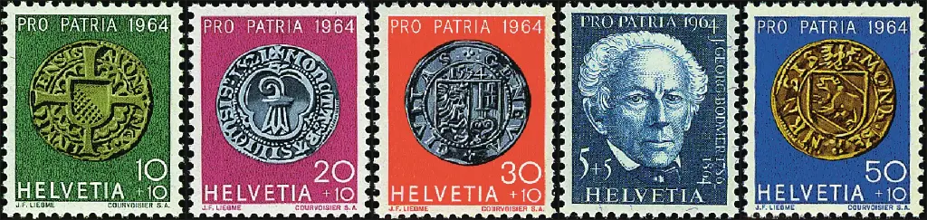 1964, Johann Georg Bodmer, alte Schweizer Münzen