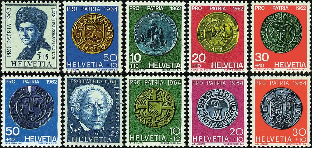 1962 und 1964, Pro Patria Komplett-Kollektion
