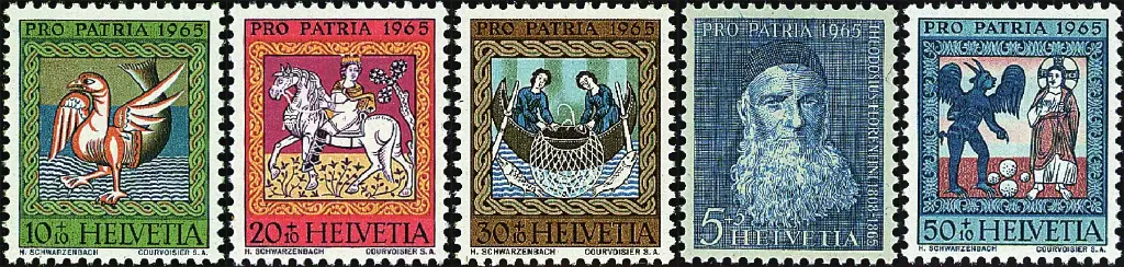 1965, Pater Theodosiu Florentinis, Deckengemälde aus der Kirche St.Martin, Zillis, Graubünden