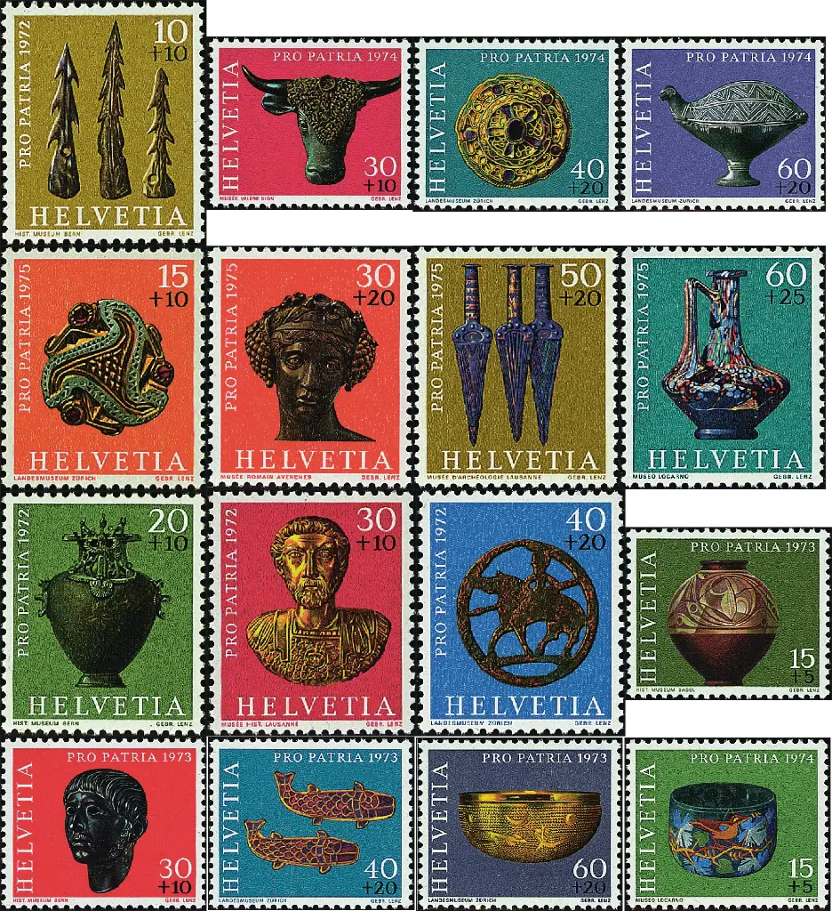 1972-1975, Pro Patria Komplett-Kollektion