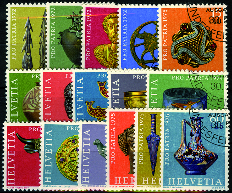 1972-1975, Pro Patria Komplett-Kollektion