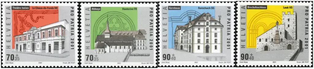 2001, Denkmäler der Schweizer Kulturgeschichte